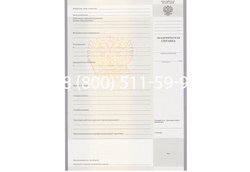 Купить Академическая справка образца 2010-2011 год для колледжа в Петрозаводске Купить Академическая справка образца 2010-2011 год для колледжа в Петрозаводске