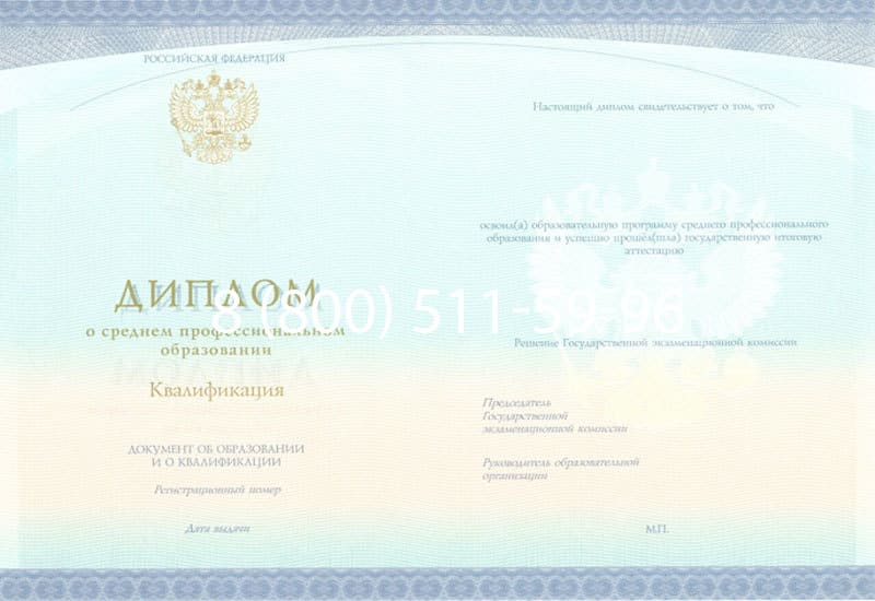 Купить Диплом о среднем образовании (Спецбланк) 2014-2024 года в Петрозаводске